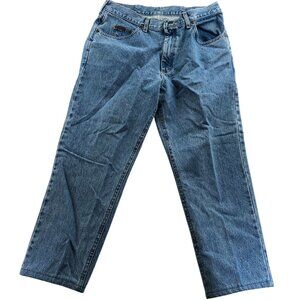 Lee Mens Jeans 36x30 Blue Denim Straight Leg Relaxed Fit Classic Casual Travel